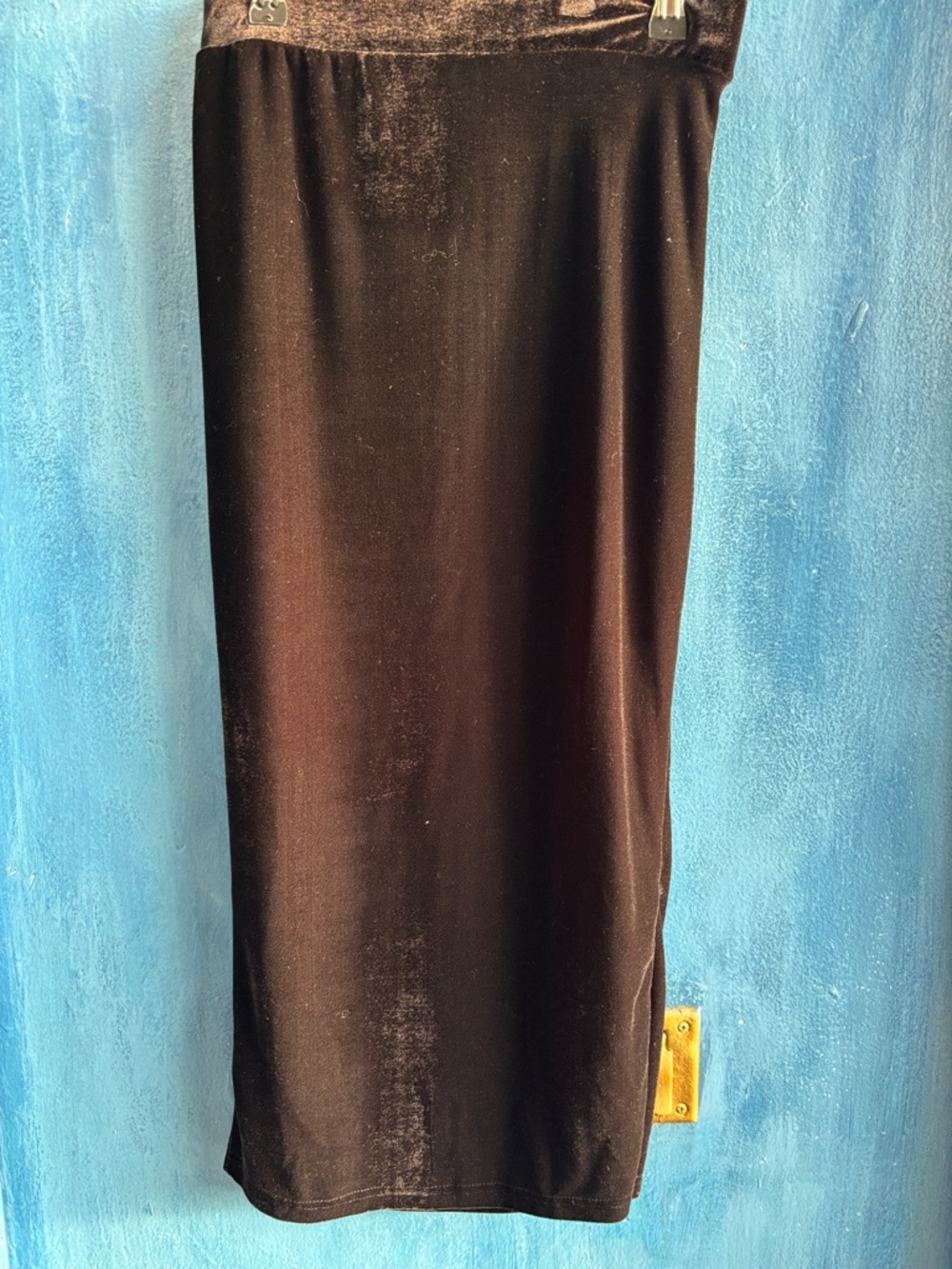 SHEIN Black Velvet Pencil Skirt